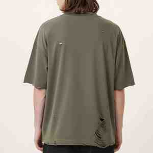 Camiseta Casual de Verano para Hombre, 100% Algodón, Transpirable, Antiarrugas, OEM/ODM, Estilo Hip Hop Único, Corte Holgado - Product Image 3