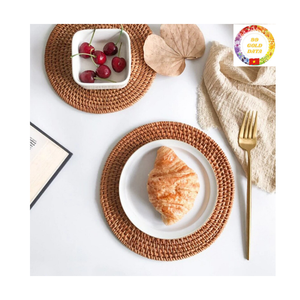 แผ่นรองจานหวายสำหรับโต๊ะอาหาร |   ของตกแต่งโต๊ะที่เป็นมิตรกับสิ่งแวดล้อม |   จานรองอาหารทอมือแบบขายส่ง - Product Image 3