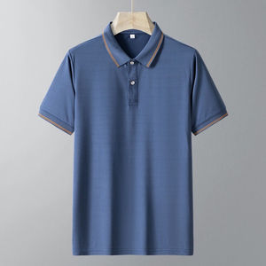 Men's Blue Star Printed Polo <b>Shirt</b> Short Sleeve Regular Fit Casual Style Oxford Fabric Woven Design - Product Image 4