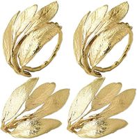 Derniers anneaux de serviette en métal doré, accessoires de table botaniques pour mariages, dîners, banquets, hôtels, restaurants et événements