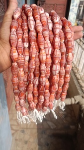Perles de verre rayées rouge chevron, faites à la main, pour la fabrication de bijoux, artisanat tribal et designs de style indigène - Product Image 5