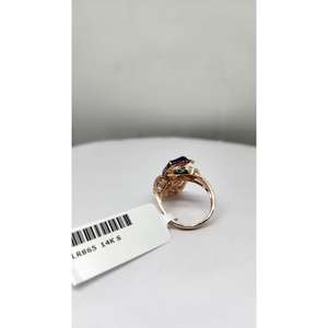 Stylish 9K Natural <b>Diamond</b> <b>Ring</b> for Women 0.58 Ct SI with 0.26 Ct Color Stone Rhodium Plated IGI Certified 6.762g Luxury Jewelry - Product Image 4