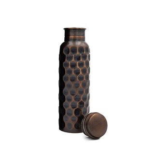 Top Selling 100% Pure Copper Water Bottle 1000ml Handmade Diamond Cut Design Ayurvedic <b>Flask</b> Leak-Proof & BPA Free For Yoga - Product Image 2