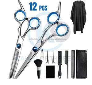 Ensemble de ciseaux de coiffure professionnels pour barbier, outils de coupe et d'éclaircissement des cheveux - Product Image 1