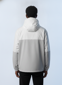 Custom Wholesale Men's Lightweight Hooded Windbreaker <b>Jacket</b> Waterproof Outdoor Sports Windproof Casual Running Coat Two-Tone Gr - Product Image 4