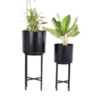 Jardinières en fer revêtues de poudre dorée brillante de qualité supérieure |   Style Ferme Écologique Léger et Durable pour Intérieur Circulaire |   Logo personnalisé
