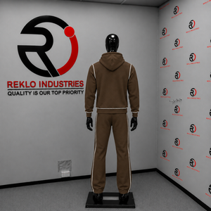 Ensemble de survêtement marron pour homme, sweat à capuche imprimé entièrement zippé et pantalon de survêtement évasé, ensemble deux pièces streetwear assorti, tenue de sport personnalisée en gros - Product Image 4