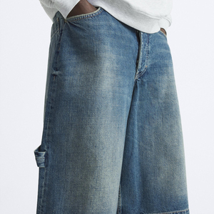 Pantalones Cortos de Mezclilla para Hombre, Corte Holgado, Estilo Cargo, Largos hasta la Rodilla, Casuales, Moda de Verano, OEM Personalizado - Product Image 6