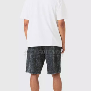Shorts en jean délavé pour homme, 100 % coton, tissu léger et uni, idéal pour les activités de plein air par temps chaud et le style décontracté urbain - Product Image 3