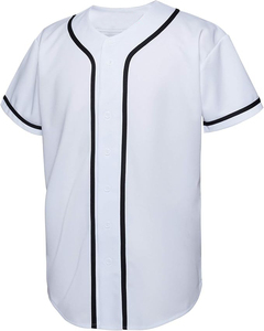Low MOQ Customized Breathable Printed Front V-neck Short Sleeve Baseball Jersey Lightweight Durable Material - Product Image 1
