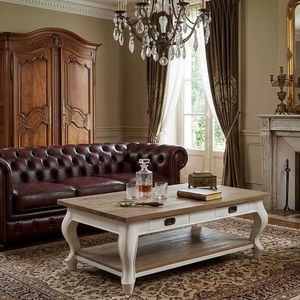 Mesa de Centro Ello de Diseño Escandinavo, Moderna, con Acabado de Madera de Ratán Natural, Mueble Ecológico para Decoración de Sala de Estar - Product Image 1