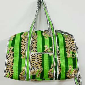 Handcraft Bohemian Cotton Duffle Bag Handmade Quilted Weekender Travel <b>Backpack</b> Large External Frame Block Printed Design Women - Product Image 6