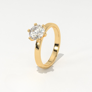 Aarinya Vintage IGI Certified Architectural Classic Lab-Grown Diamond 14K Gold Pure Crown-Set Brilliant 6-Prong Solitaire - Product Image 4