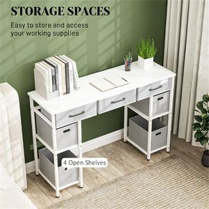 Small White Writing <b>Desk</b> for Home Office or Student Use Computer <b>Desk</b> - Product Image 2