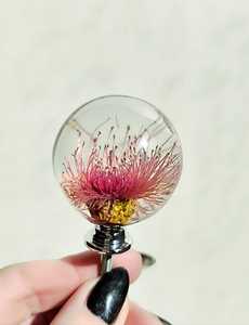 ลูกบิดตู้ไม้ยูคาลิปตัสทำมือรักษ์โลก พร้อมด้ามจับลิ้นชักเรซิ่นประดับดอกไม้จริง - Product Image 2