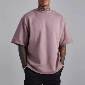 Camiseta de Manga Corta para Hombre, Talla Grande, Color Sólido, Cuello Redondo, Estilo Casual, Tejido de Punto, 100% Algodón, Diseño Liso, Corte Regular - Product Image 4