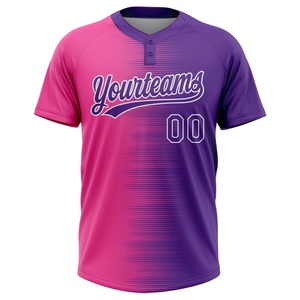 Uniforme de Softbol Estilo Campeonato con Degradado Morado, Personalización con Logotipo del Patrocinador y Número del Jugador, Camiseta de Manga Corta de Poliéster - Product Image 2