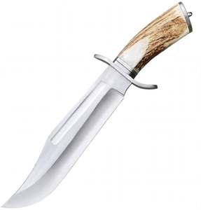 Outil utilitaire d'extérieur à lame fixe en acier inoxydable personnalisé avec manche en bois de cerf - Product Image 6