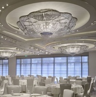 Lustre en cristal contemporain, grand lustre moderne pour salon, hôtel, restaurants