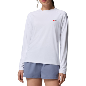 เสื้อแรชการ์ดสำหรับผู้หญิง UPF 50+ เสื้อผ้าออกกำลังกายประสิทธิภาพสูง แขนยาว เพื่อความสบายในฤดูร้อน เหมาะสำหรับเล่นเซิร์ฟและว่ายน้ำ - Product Image 1