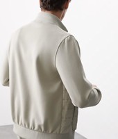 Blouson Bomber Décontracté Léger en Polyester Imperméable et Respirant pour Homme, Col Montant, Style Urbain, Hiver, avec Logo Avant, OEM ODM