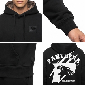 Herren Schwergewichts-French-Terry-Hoodie - 480GSM 100% Baumwolle Boxy Cropped Pullover Raw Loopback Streetwear - Product Image 4