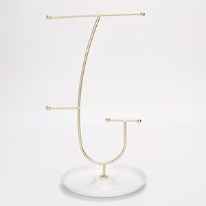 Soporte de joyería con marco curvo y doble barra, bandeja para relojes y pulseras, base antienredos para exhibición de collares, para un almacenamiento elegante - Product Image 2