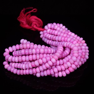 Perles rondes en pierre rose pour la fabrication de bijoux - Product Image 2