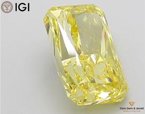 Diamant de 5,07 carats, forme Radiant, certificat IGI, cultivé en laboratoire CVD, couleur jaune vif fantaisie, clarté VVS2, pour un centre de table étincelant - Product Image 4