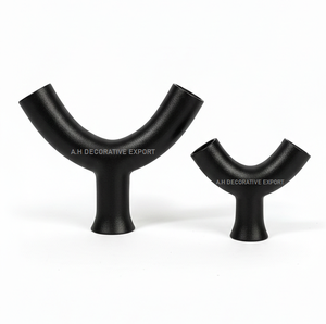 Jarrón Metálico Minimalista de Estilo Cerámico en Forma de Y, Color Negro Mate |   Elegante Florero Decorativo Nórdico para Oficina Moderna y Sala de Estar - Product Image 1