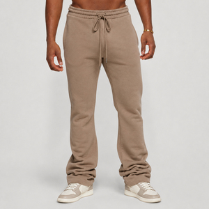 Men Flare Sweatpants Custom Made Casual <b>Trousers</b> <b>with</b> Soft Fabric <b>Elastic</b> <b>Waist</b> and Stylish Bell Bottom Fit for Everyday Fashion - Product Image 3