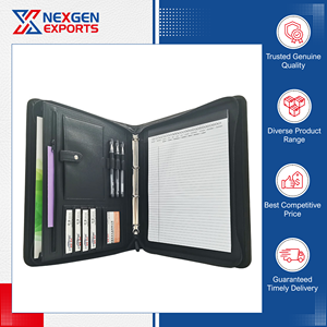 Carpeta de Presentación de Cuero PU de la Más Alta Calidad, Inigualable, con Cierre, Personalizable para Reuniones de Oficina - Precio de Mercado con Descuento - Product Image 4