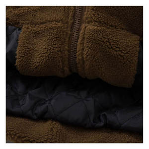 Manteau d'hiver Sherpa personnalisé de couleur unie pour hommes, coupe ample, veste polaire zippée à manches longues, chaud et tendance pour le streetwear - Product Image 5