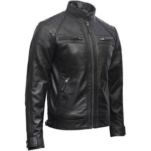 2026 Latest Fashion Men's Stand Collar Leather Jacket Breathable <b>Fur</b> <b>Trim</b> Sherpa Lining Simple Casual Design High Street Winter - Product Image 2