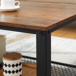 Industrial <b>Coffee</b> <b>Table</b> with Steel Frame Storage Shelf Easy Assembly Cocktail <b>Table</b> for Living Room Bedroom - Product Image 3