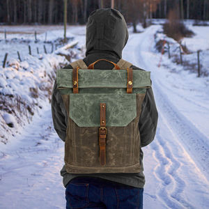 <b>Canvas</b> Laptop <b>Backpack</b> Unisex Vintage Style Softback with Buckle Closure Shoulder Straps Water Resistant 20-39L - Product Image 3