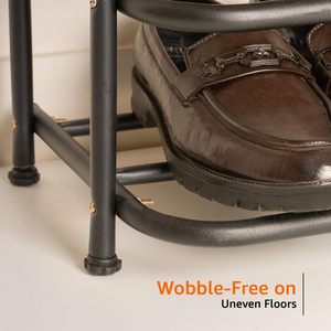 Multi-Purpose Modern Living Room <b>Shoe</b> Rack-Curve Model-1 Shelf (69.5W Cm X 28.5D Cm X 63.7H Cm) Black Wood - Product Image 5
