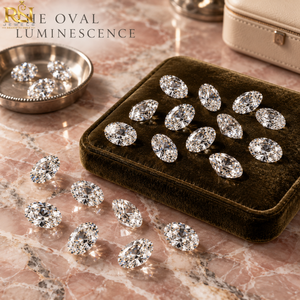 Diamant ovale de 12,00 carats cultivé en laboratoire à dispersion de lumière radiante |   Pierre facettée de précision couleur DEF, conception de bijoux sur mesure RN - Product Image 2
