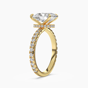 Custom IGI Certified 1 Oval Cut Lab Grown Diamond <b>Rings</b> 18K 14K Real Gold Jewelry Engagement Wedding Halo <b>Ring</b> Luxury <b>Fine</b> Band - Product Image 3
