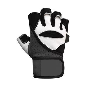 Gants de musculation renforcés noir et blanc avec large sangle de maintien du poignet pour l'entraînement en salle de sport – Vente en gros fabricant - Product Image 4