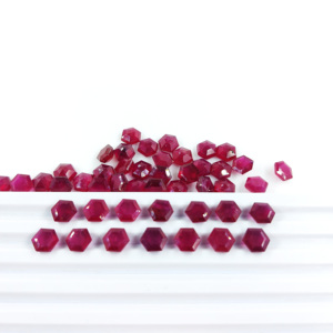 Rubis naturels de Bangkok calibrés, hexagones de 8 mm, pierres précieuses de rubis naturelles facettées pour la fabrication de bijoux, prêtes à l'emploi - Product Image 5