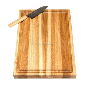 Grande planche à découper en bois de qualité extra ordinaire et bloc de coupe d'ustensiles de cuisine en bois d'acacia véritable pour la présentation du comptoir - Product Image 4