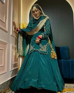 HENIXA CREATION Designer <b>Top</b> Lehenga Dupatta Natural Crep Silk Fully Sequined Work Beautiful Embroidery Work Party Wear Dress - Product Image 1