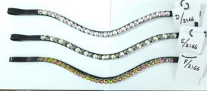 Bandeau de tête en cuir indien de qualité supérieure avec incrustation de cristaux Rivoli Diamante de 10 mm, accessoires de bridon, vente en gros - Product Image 3