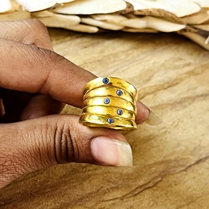 Market Favorite Boho <b>Stacking</b> <b>Rings</b> Brass Lapis Lazuli <b>Ring</b> Women 18k Gold Plated Boho Bands Minimalist <b>Rings</b> Wholesale/OEM/ODM - Product Image 3