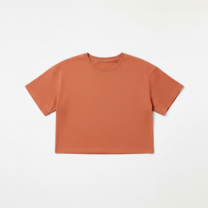 Women Cotton <b>Cropped</b> Short Sleeve T-Shirt Boxy Oversized Streetwear Casual Summer T Shirt OEM Custom Logo Bulk Wholesale - Product Image 4