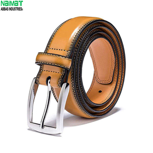 Cinturón Formal de Cuero Genuino, Piel de Vaca, Color Sólido, Hebilla Plateada Rectangular, Duradero, 3.3 cm de Ancho, para las Cuatro Estaciones - Product Image 1