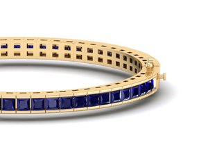 REYES Pulseras de Tenis de Plata de Ley 925 con Moissanita, las Más Vendidas, para Mujer, Joyería Nupcial de Lujo con Zafiro Azul - Product Image 3