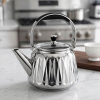 Bouilloire à eau texturée diamant 2L en acier inoxydable 304 durable avec poignée ergonomique pour la cuisine domestique et l'utilisation en extérieur