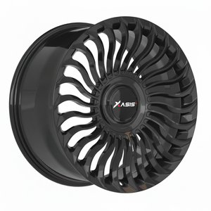 Gloss Black Flow Formed Alloy <b>Wheels</b> One Piece Cast Concave Multi Spoke Machined Silver 19 20 21 22" Inch Rims - Product Image 1